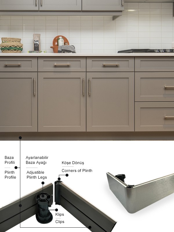 Baza Pvc Profil 120mm Kaplamalı Bute Siyah