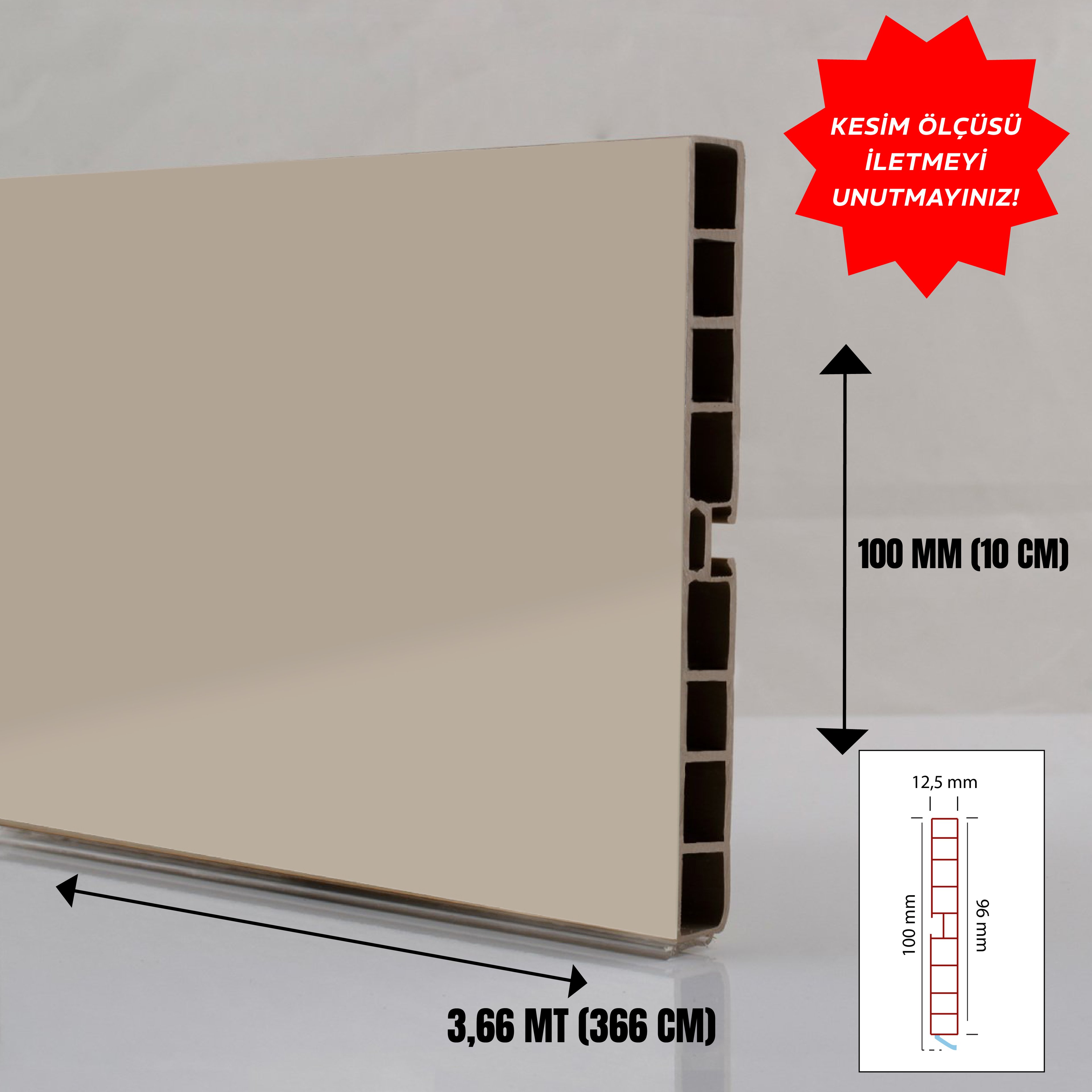 Baza Pvc Profil 100mm Hg Pamuk