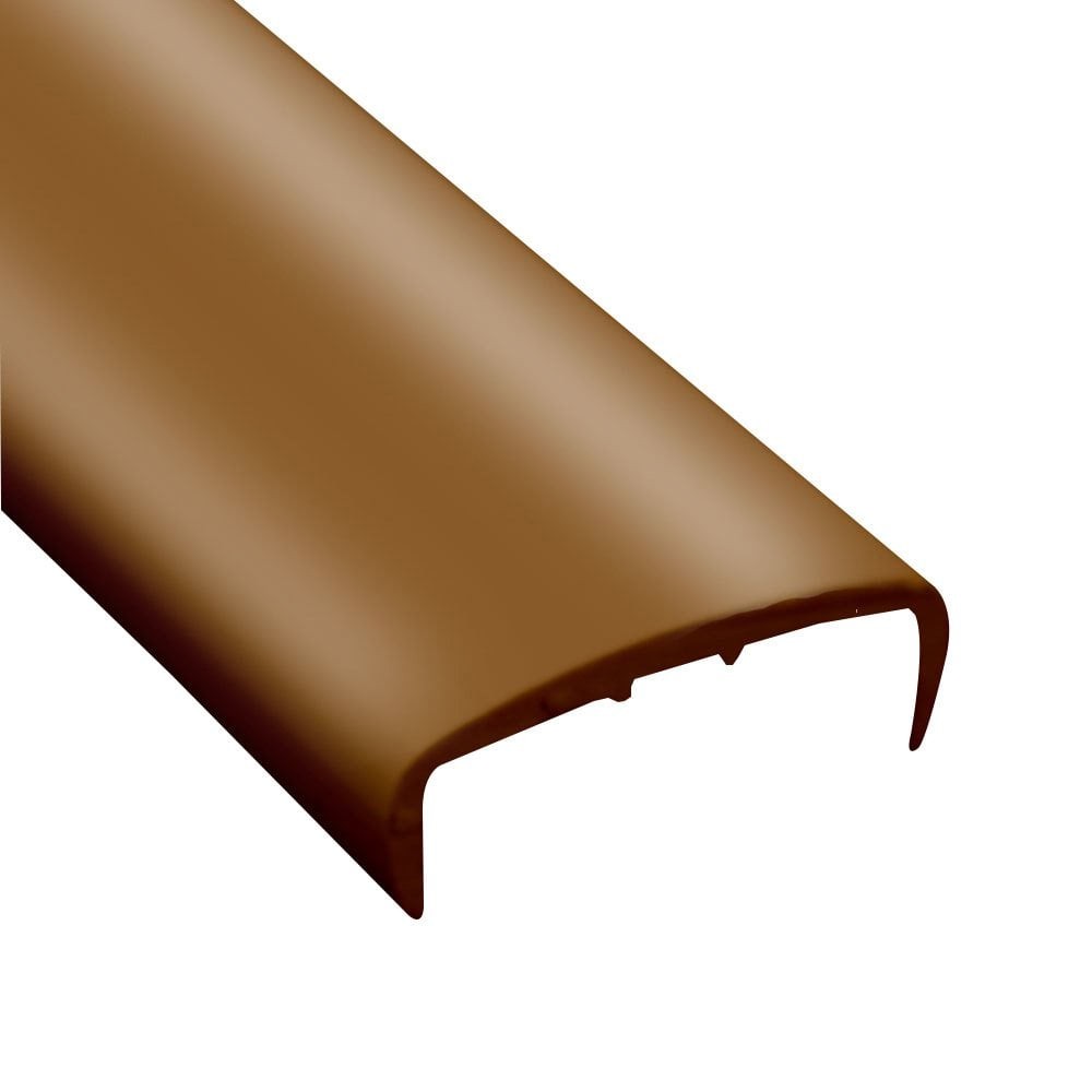 Hard PVC Edge Closing U Profile 18mm Straight Brown