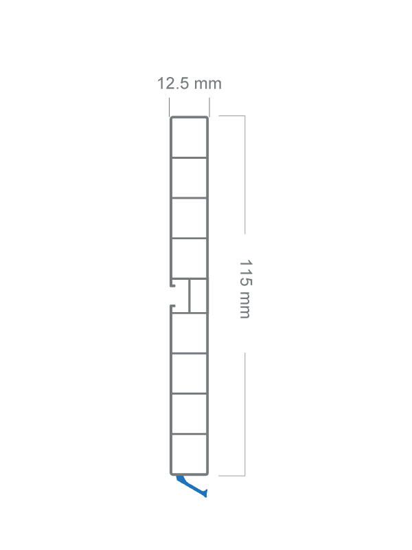 Baza Pvc Profil 120mm Kaplamalı Metalik Gri