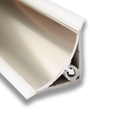 Aluminum Skirting Profile Concave Inside Glossy Champagne