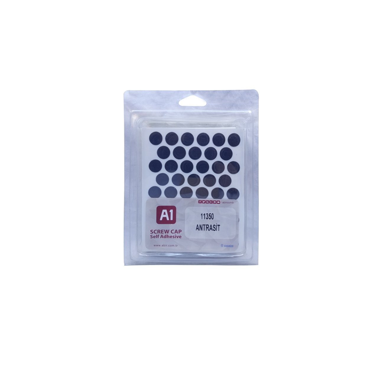 PVC Self-Adhesive Screw Cap Solid Color 14mm Anthracite