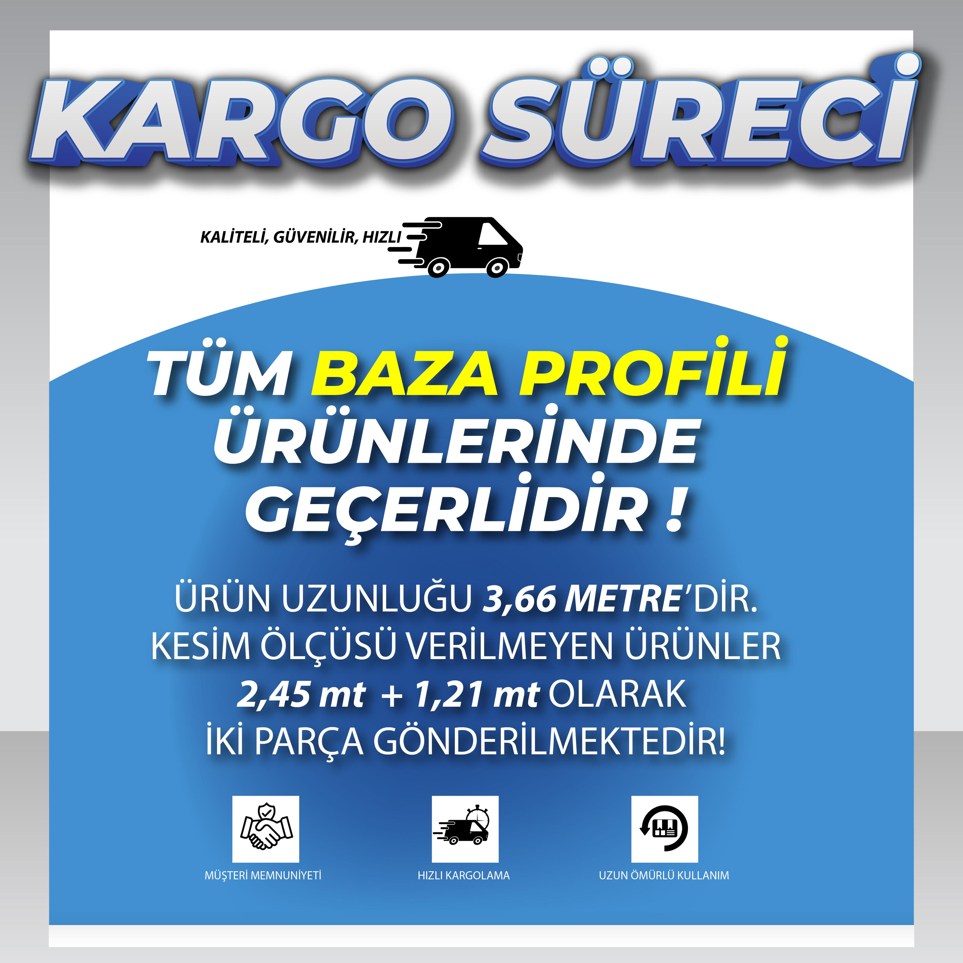 Baza Pvc Profil 150mm  Kaplamalı Alüminyum Şampanya