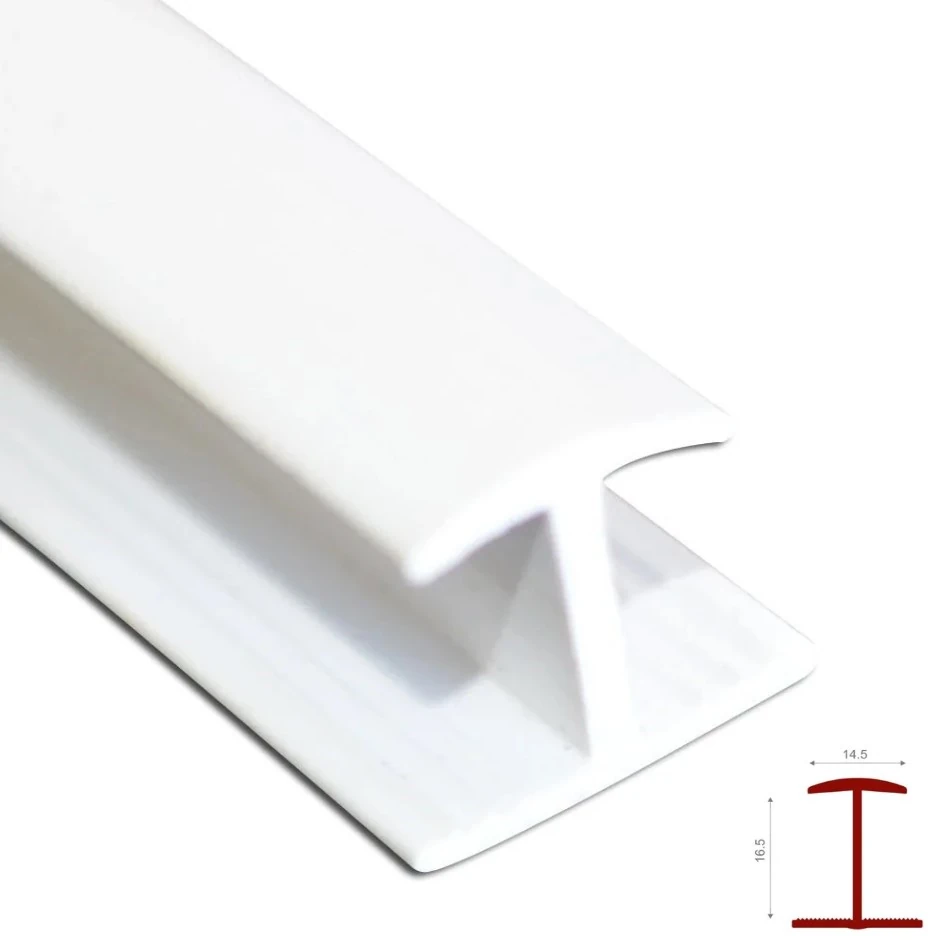 Sert Pvc Birleştirme Profili H6mm Düz Beyaz