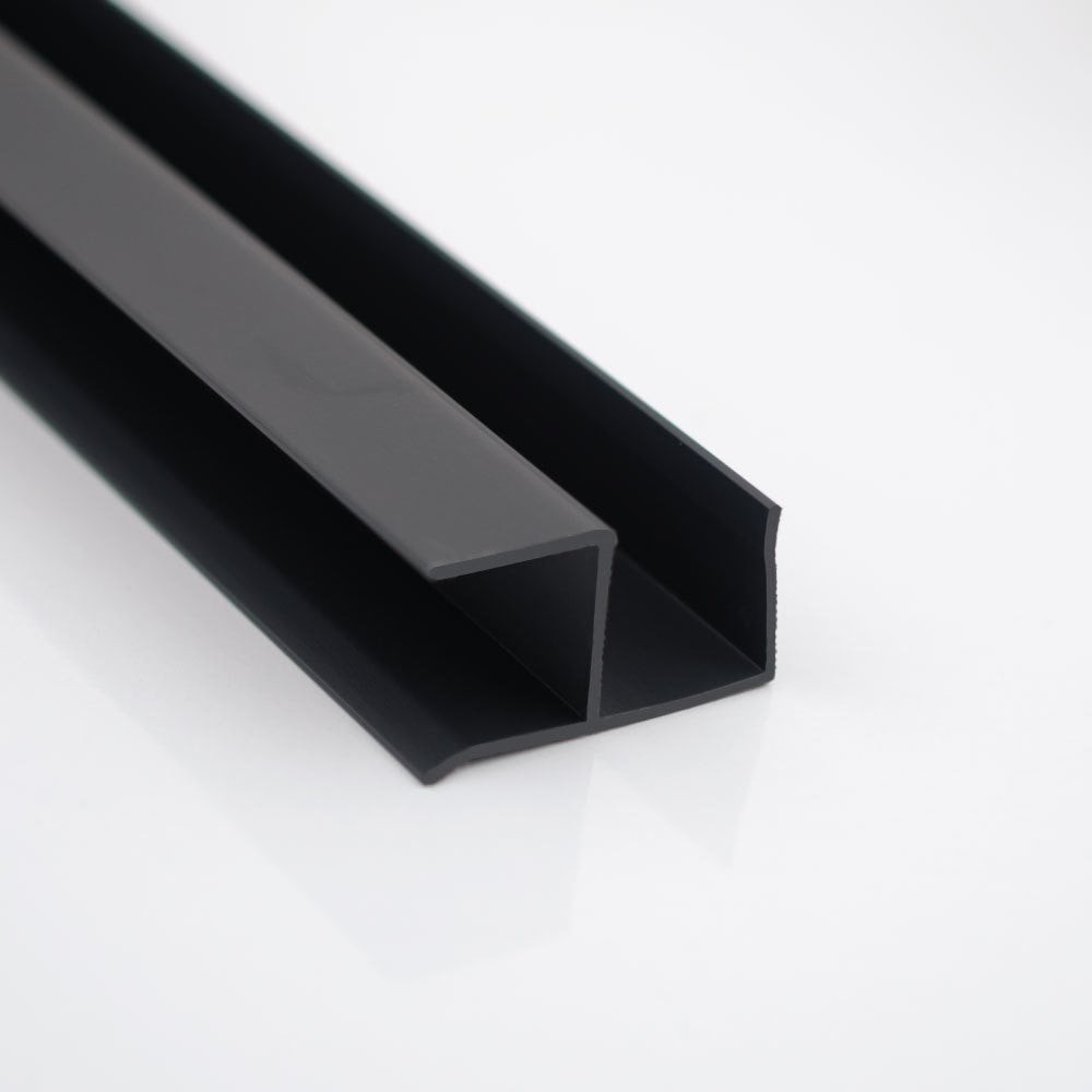 Special PVC Profile Corner Turn Y Model 15X15 Plain Black