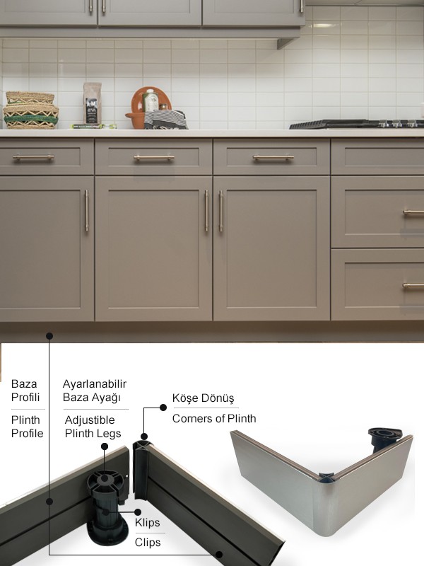 Baza PVC Profile 100mm Aluminum-Coated Silver