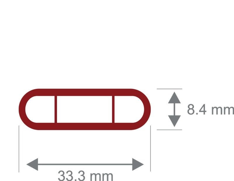 Straight PVC Profile Crib Oval Flat Red