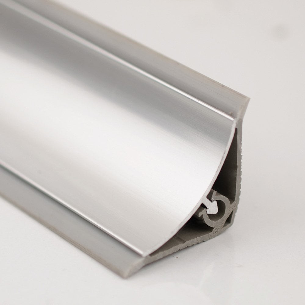 Aluminum Skirting Profile Concave Inside Glossy Anodized