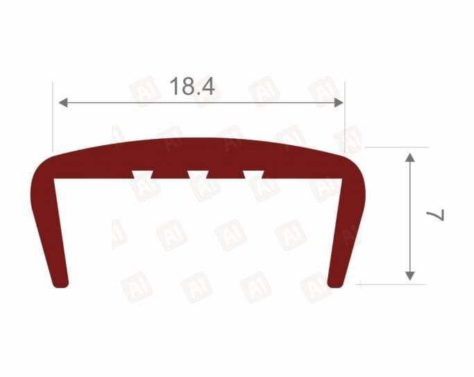 Hard PVC Edge Closing U Profile 18mm Veneered Walnut