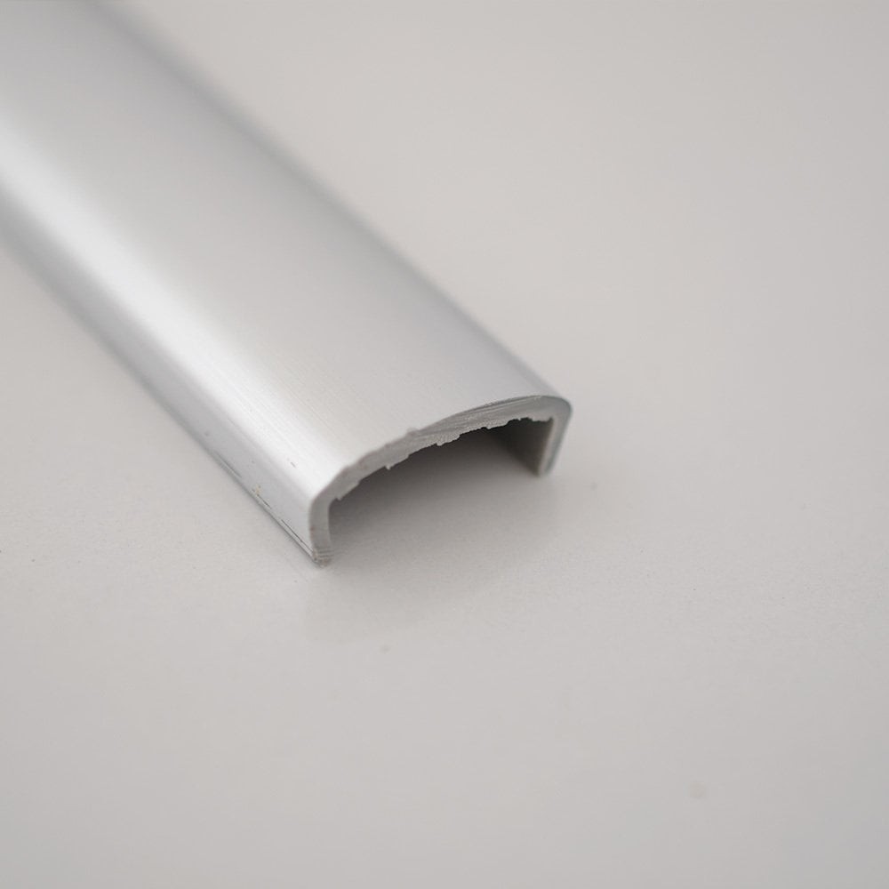 Hard PVC Edge Closing U Profile 18mm Veneered Transfer Silver