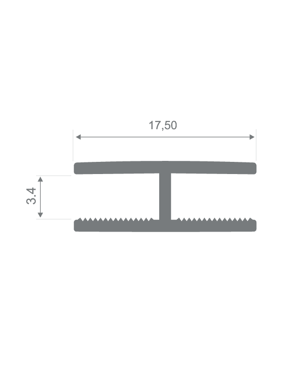 Sert Pvc Birleştirme Profili H3mm Düz Gri