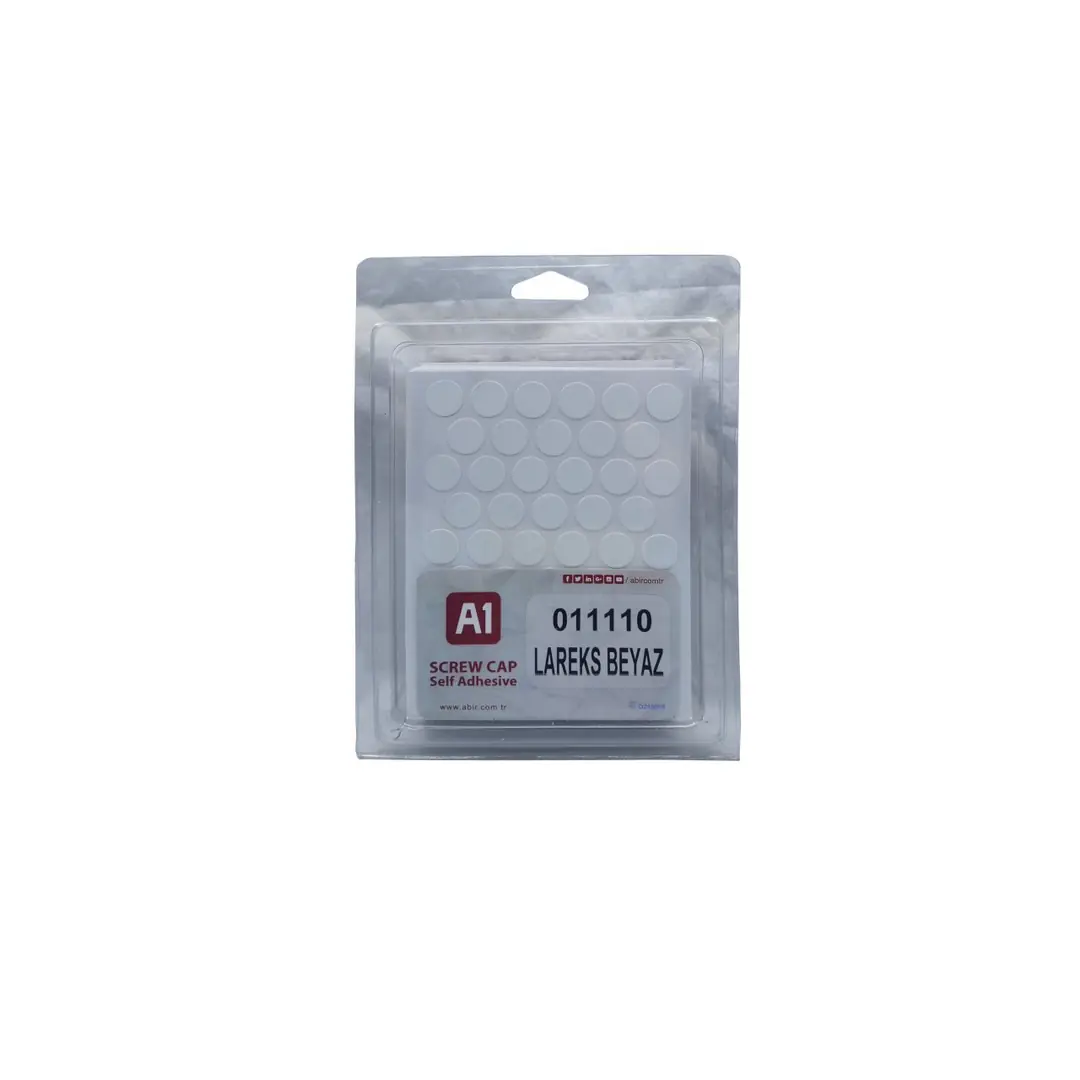PVC Adhesive Cap Plain Color 14mm Larch Surface White