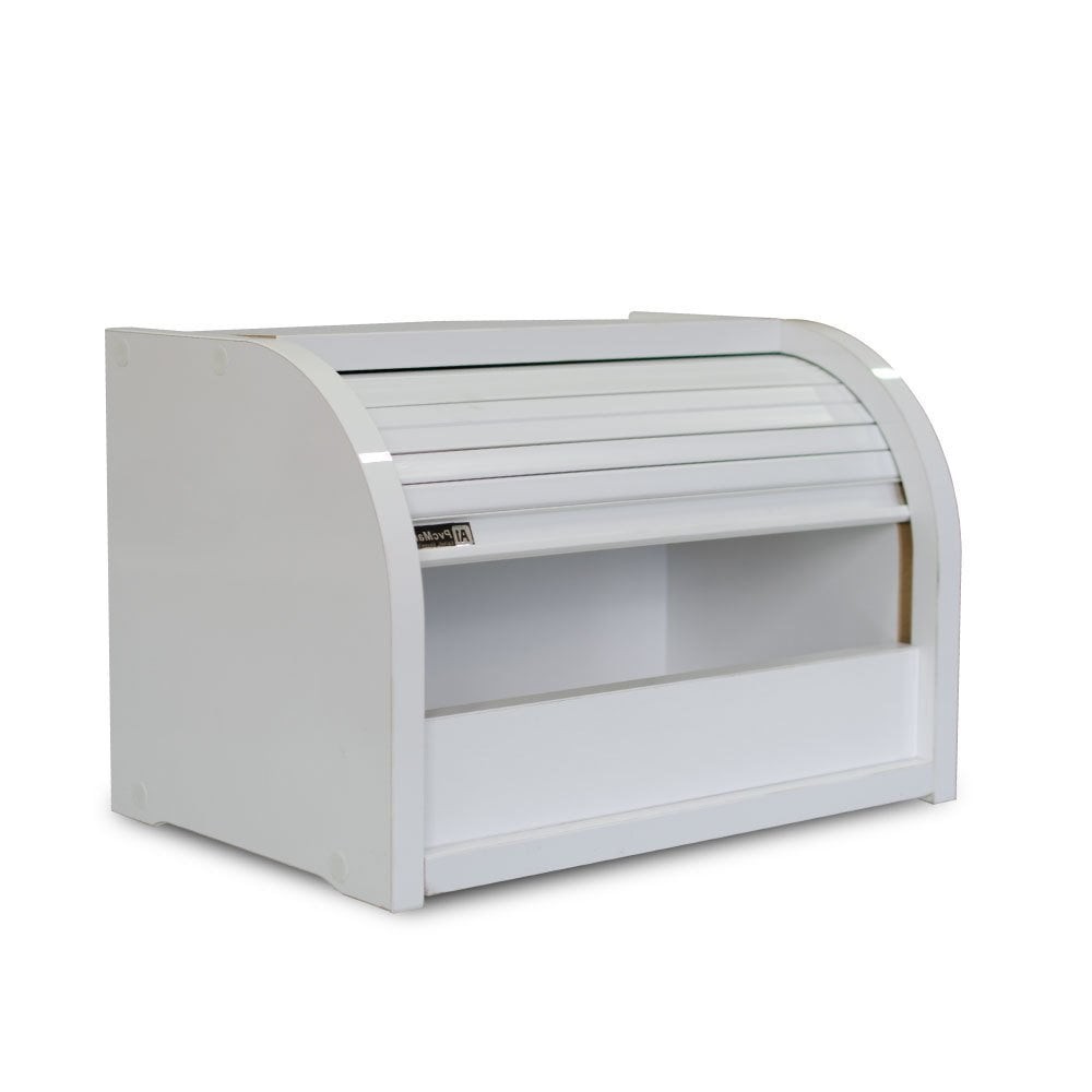 White Bread Box with Roller Shutter