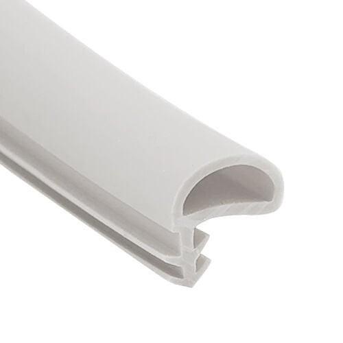 Soft PVC Door Frame Seal Strip, D-Shape with Side Nails, Straight White