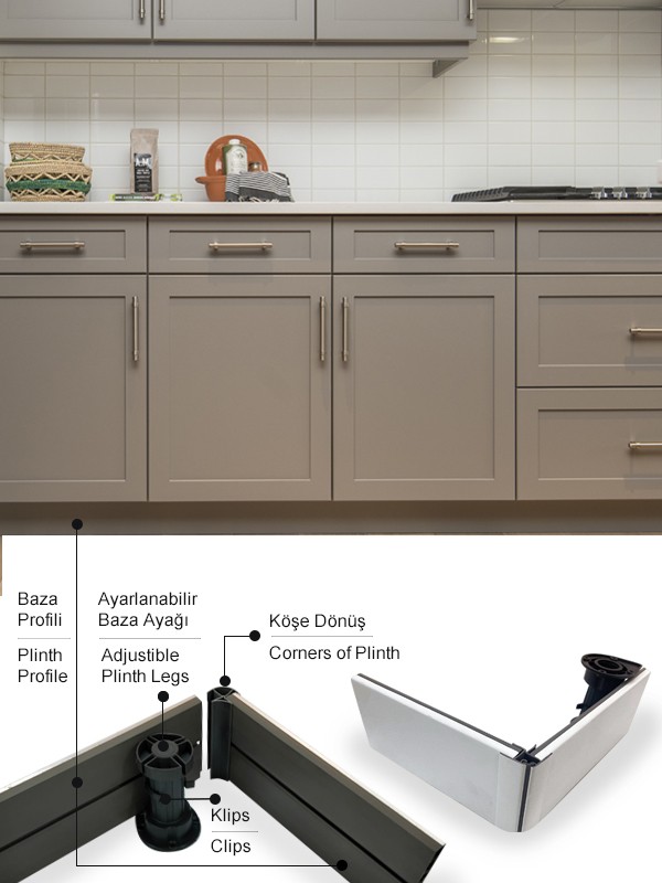 Baza Pvc Profil 150mm Kaplamalı Bute Beyaz