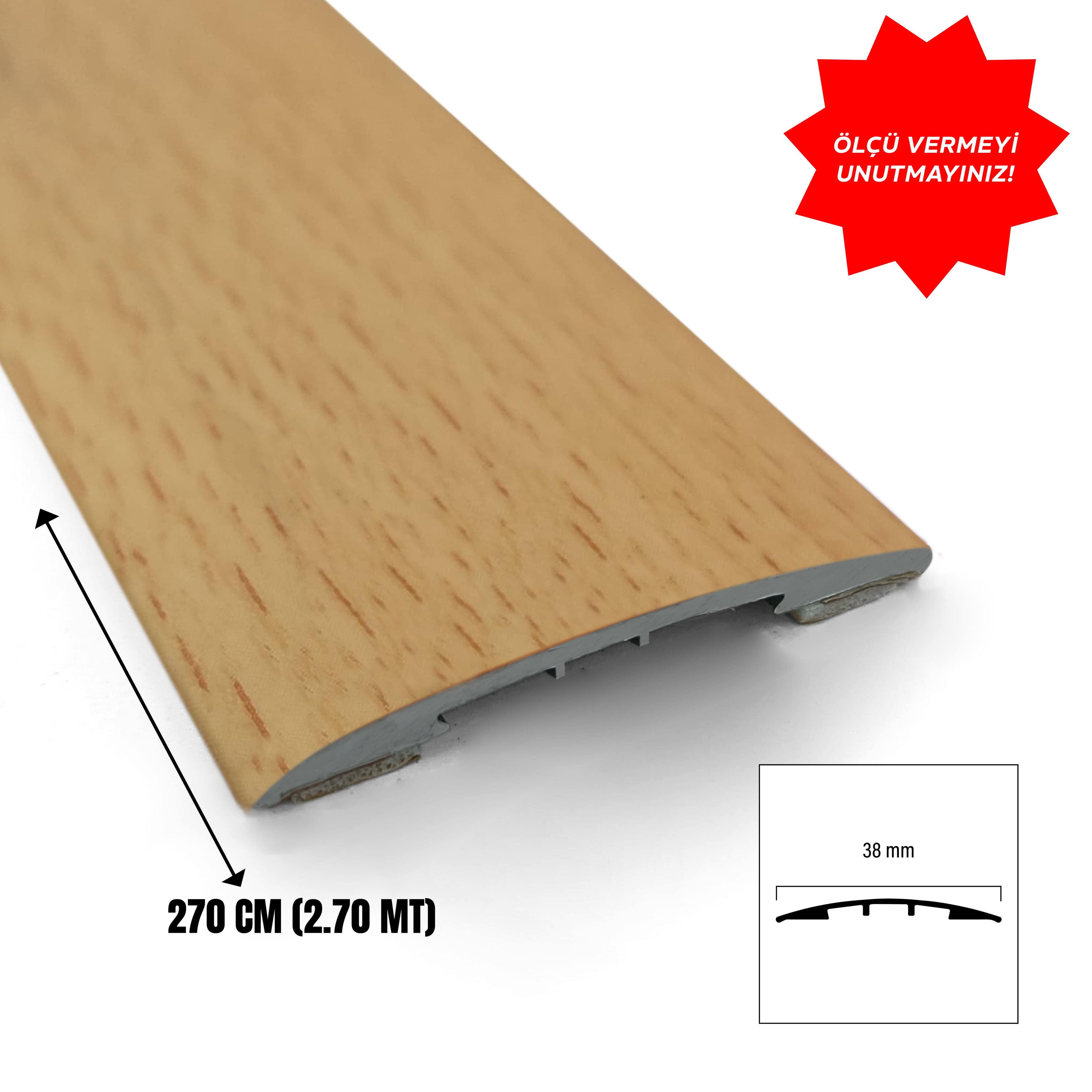 PVC Kapı Eşik Çıtası 38 mm Kayın-107 (270cm)