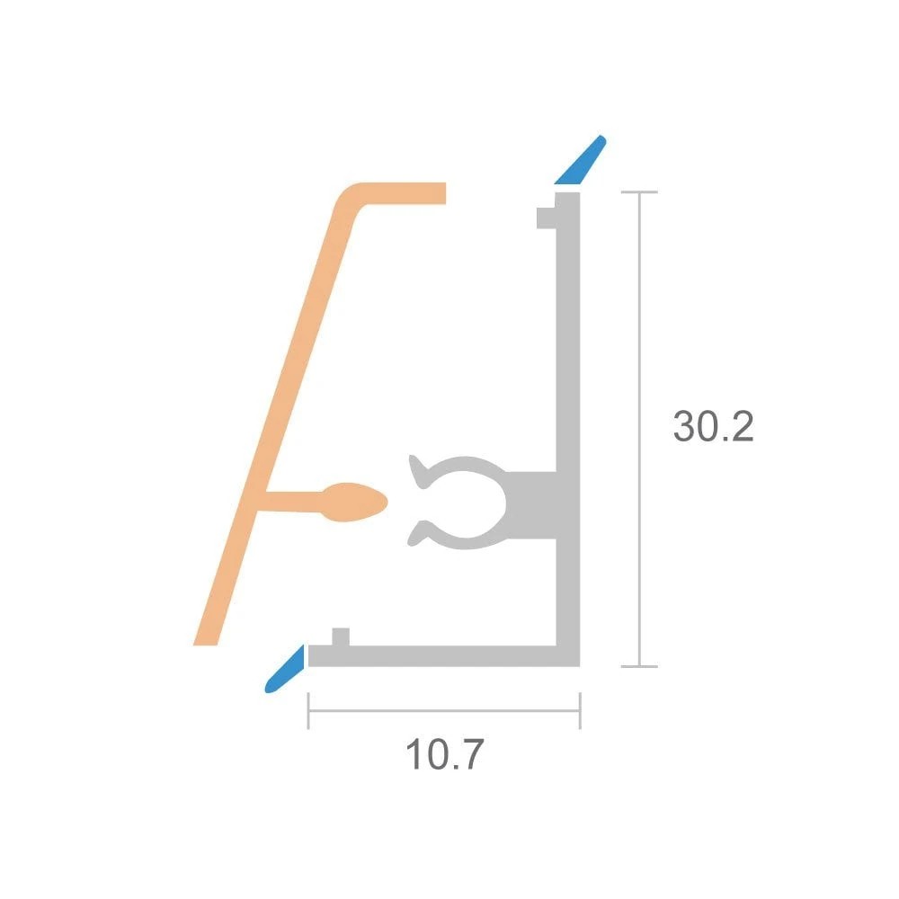 Aluminum Skirting Profile External Convex Matte Anodized Flat