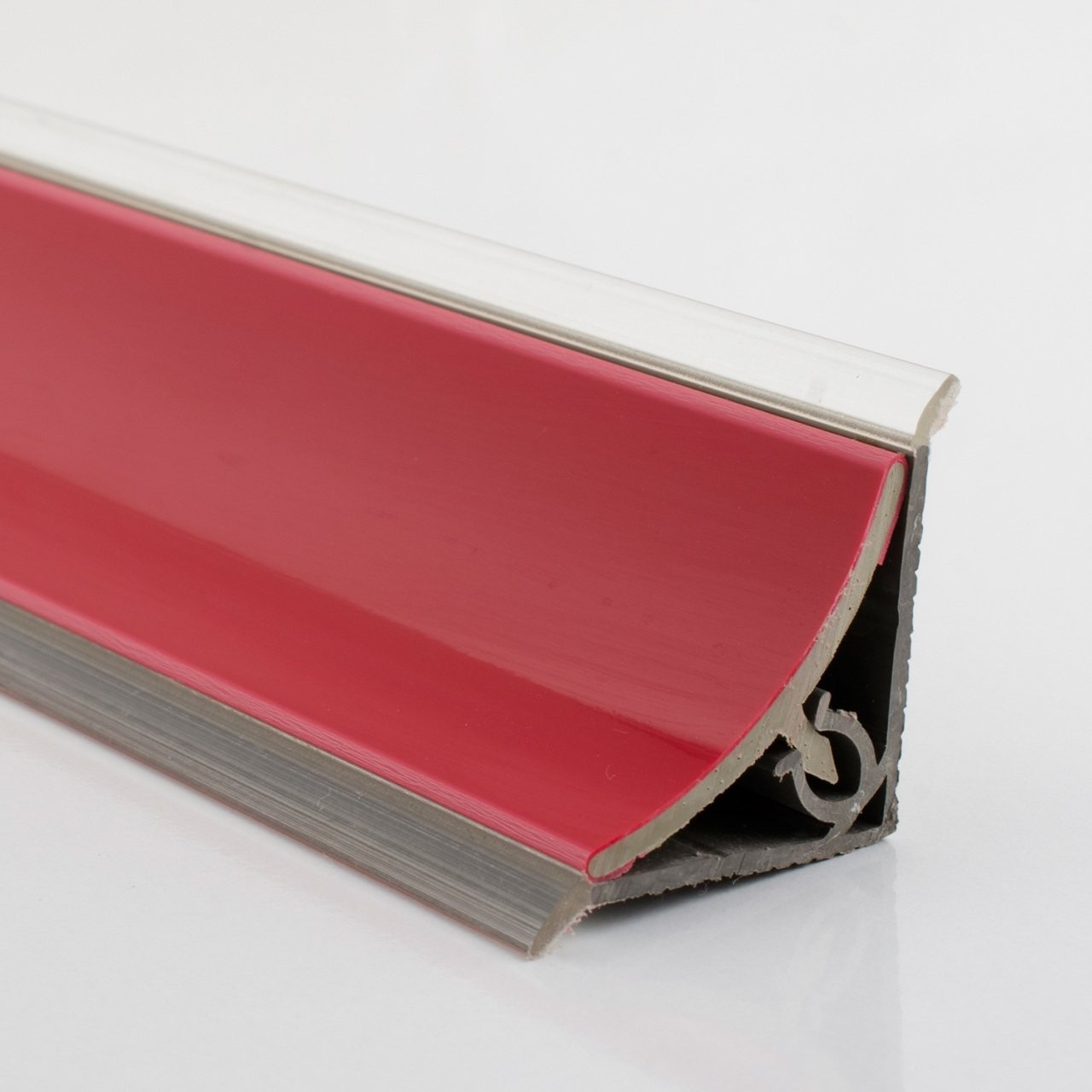 The PVC Baseboard Profile Inner Concave High Gloss Red