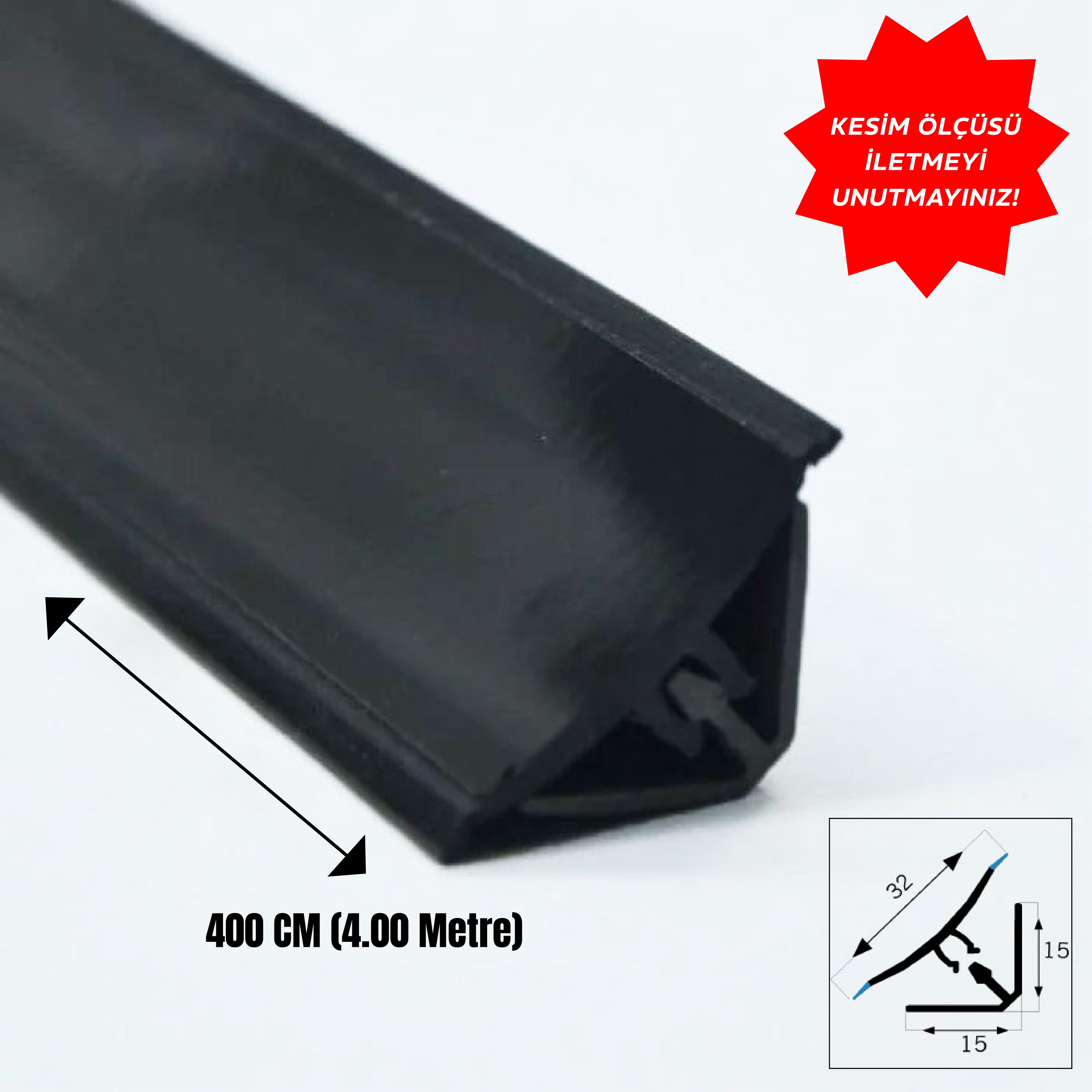 Süpürgelik Pvc Profil İç Bükey 15X15 Kaplamalı Hg Siyah