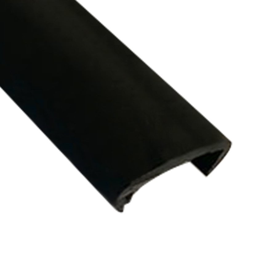 Hard PVC Edge Closing U Profile 16mm Straight Black