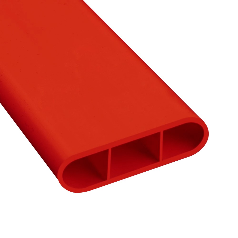 Straight PVC Profile Crib Oval Flat Red