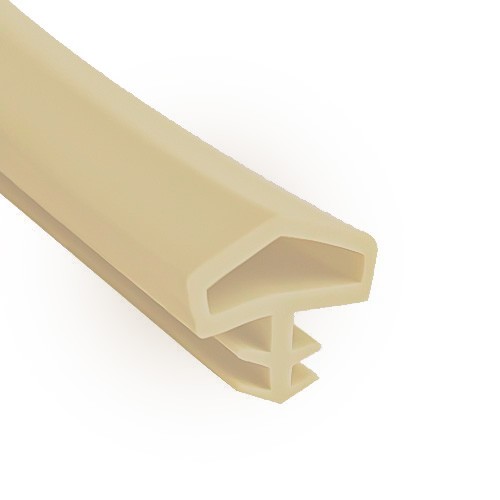 Soft PVC Door Frame Seal Strip, Pyramid Shape with Medium Nails, Straight Beige.