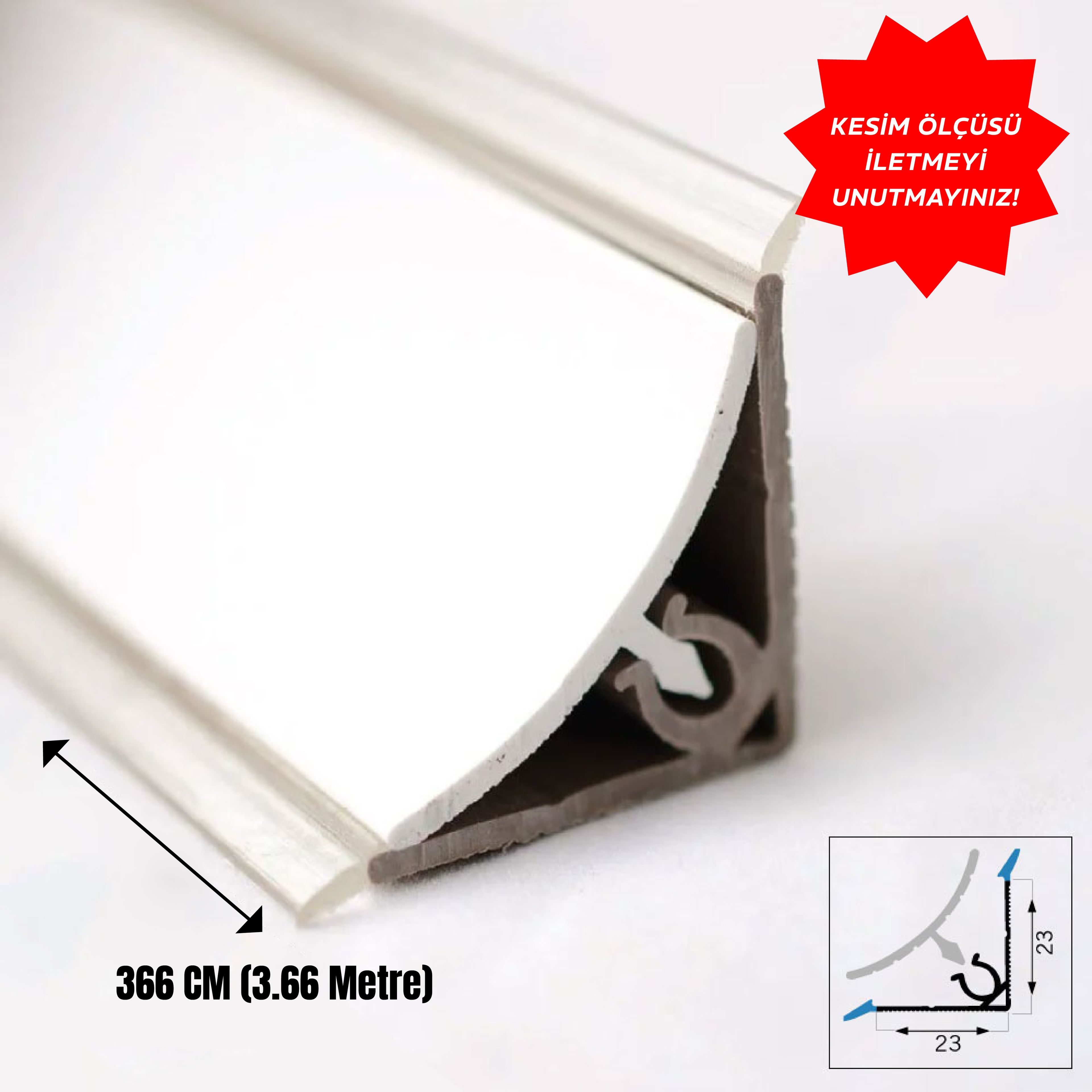 The PVC Baseboard Profile Floor-Level White