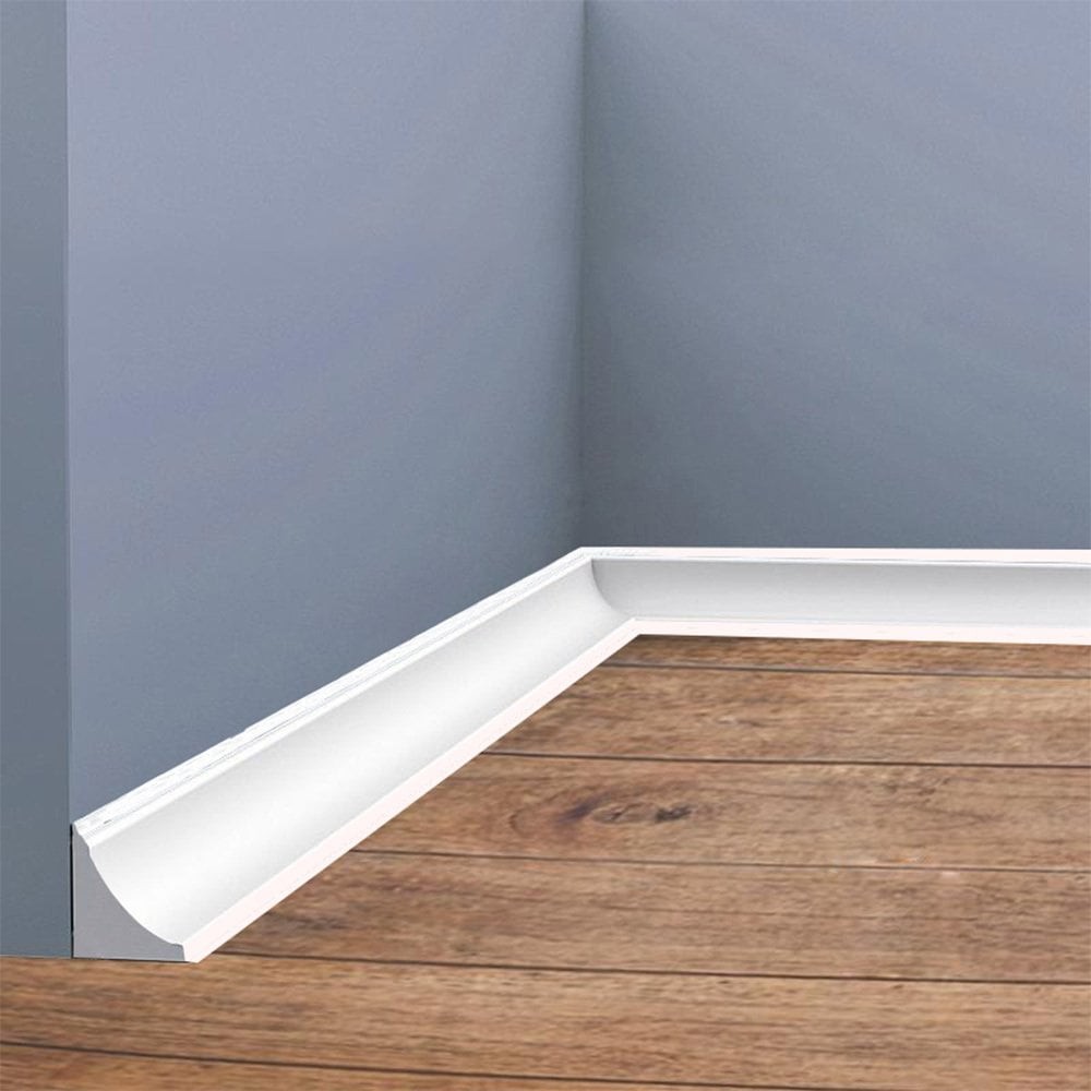 Baseboard PVC Profile 70x70 Internal Concave Flat White