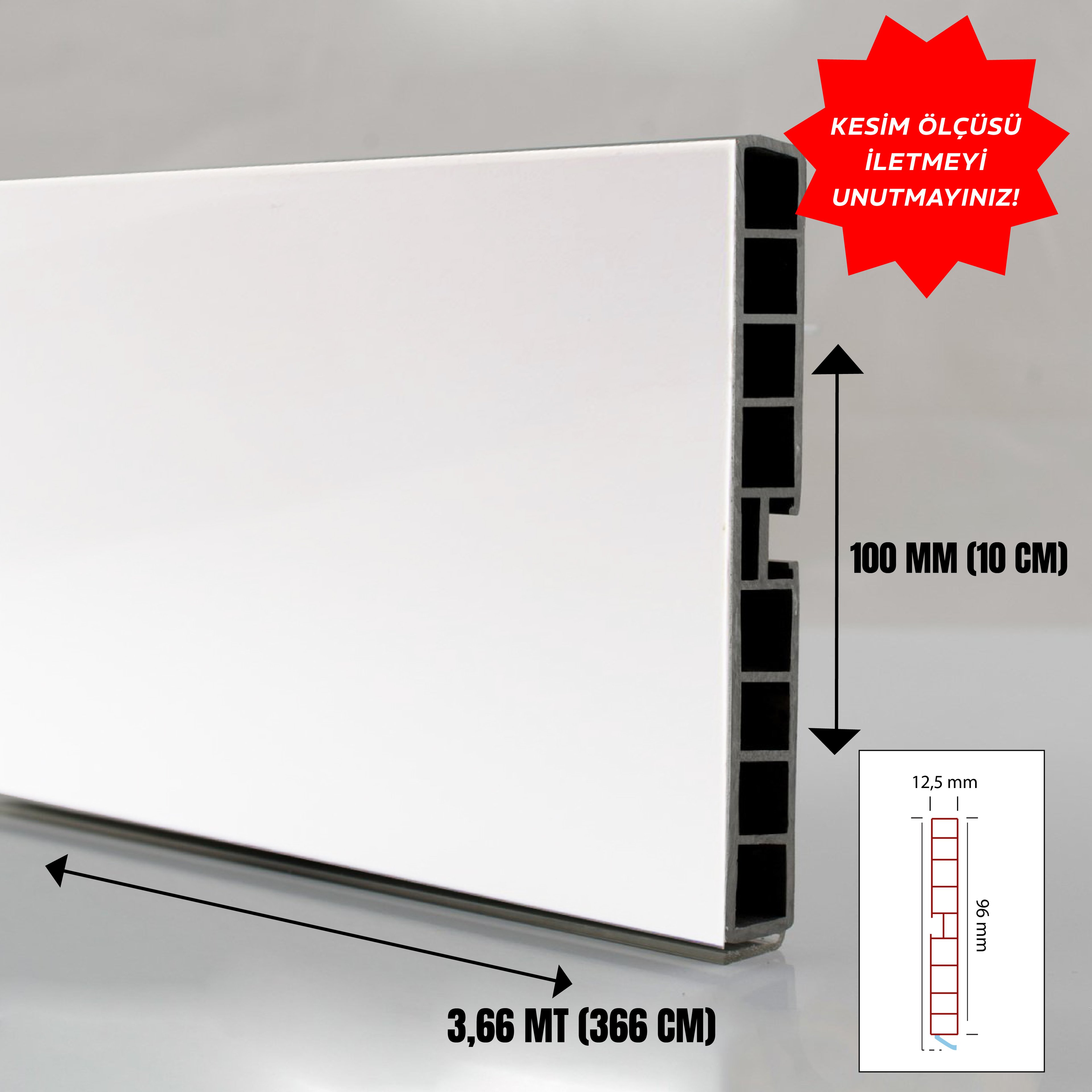 Baza Pvc Profil 100mm Hg Beyaz