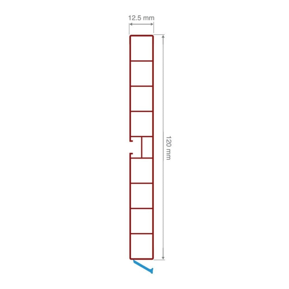 Base PVC Profile 120mm Coated Aluminum Inox