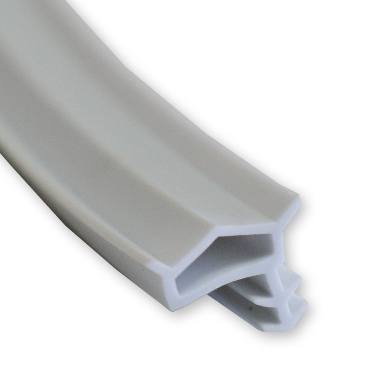 Soft PVC Door Frame Seal Strip, Pyramid Shape with Side Nails and Double Ears, Gray, 100 meters