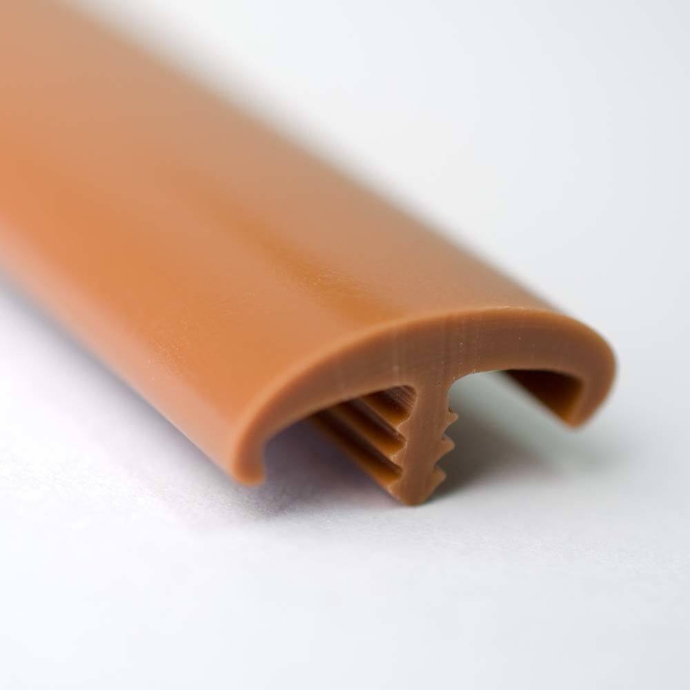 Soft PVC Edge Closure T-Shape with Double Nails, 18mm, Straight Walnut