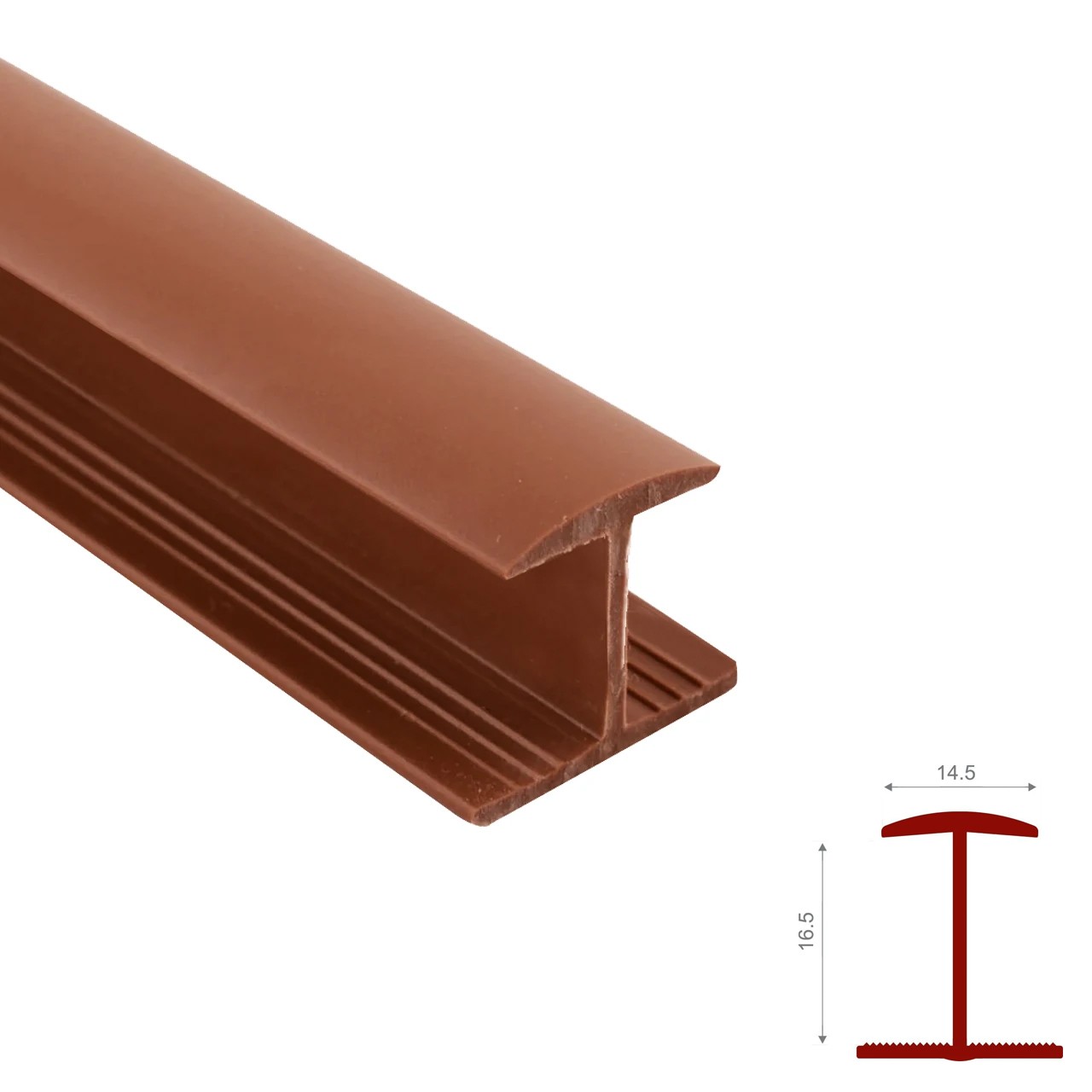 Sert Pvc Birleştirme Profili H6mm Düz Kahve