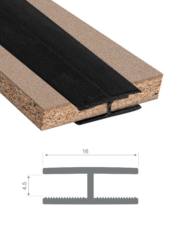 Sert Pvc Birleştirme Profili H4mm Düz Siyah