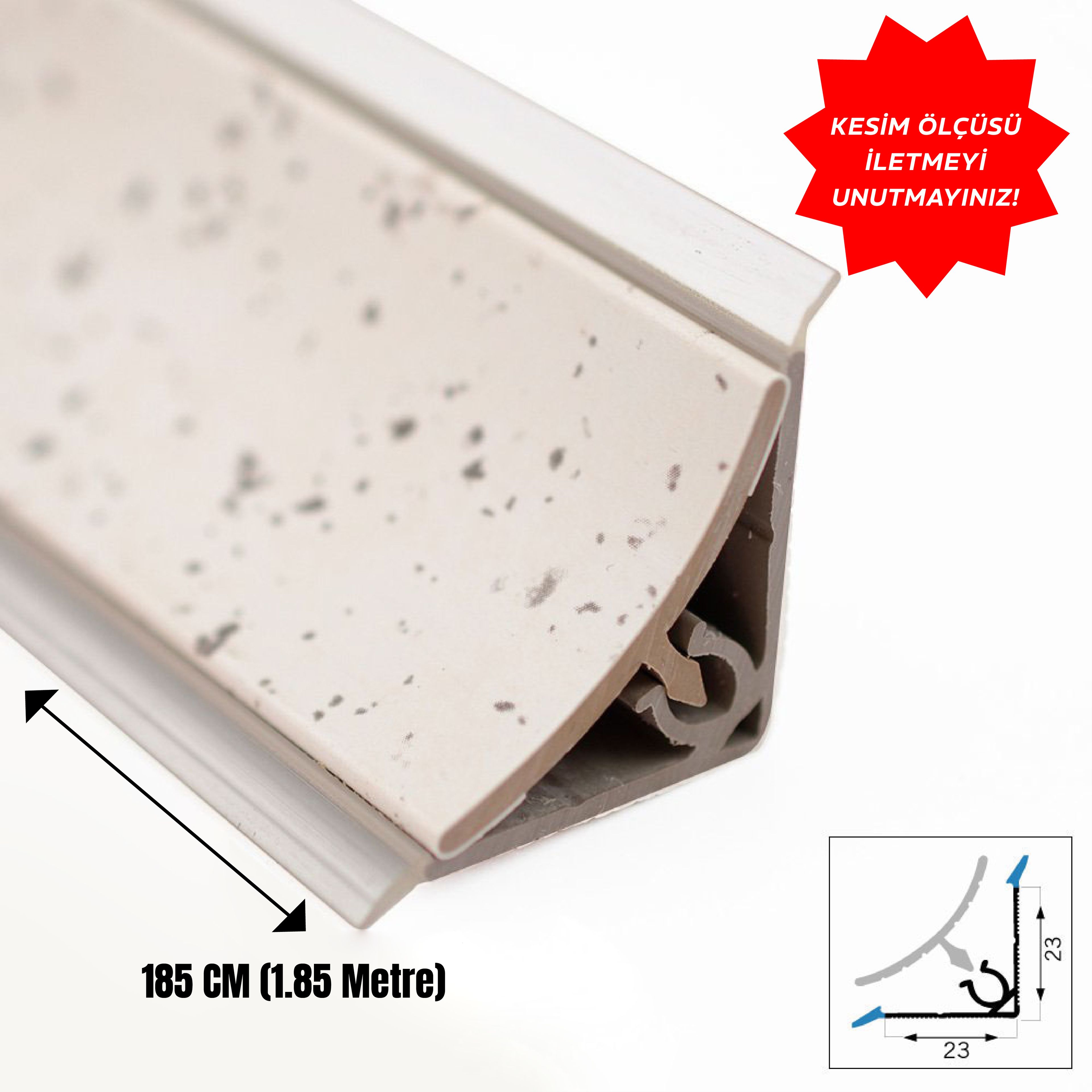 The PVC Baseboard Profile Inner Concave Coated White Marble