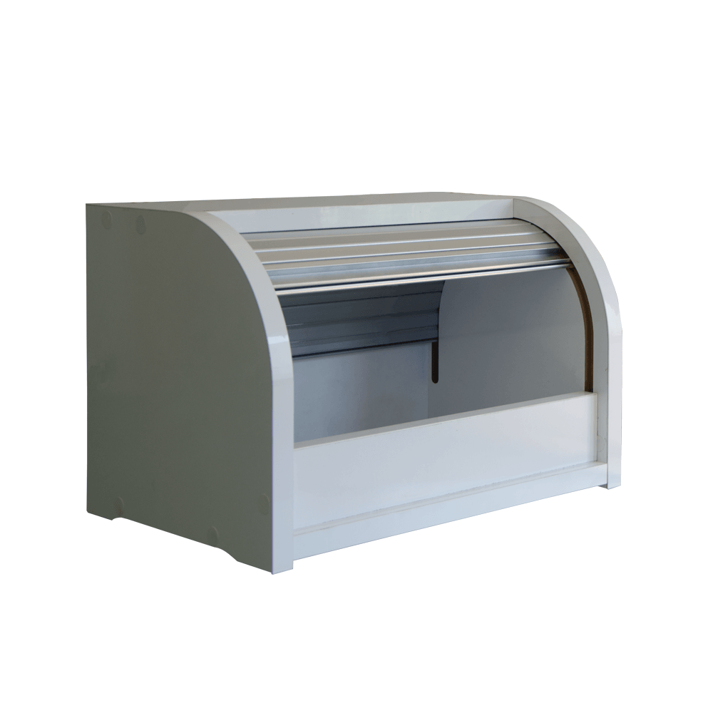 Chrome Bread Box with Roller Shutter