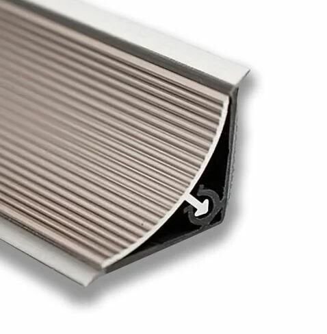 Aluminum Skirting Profile Concave Inside Striped Champagne 5 meters