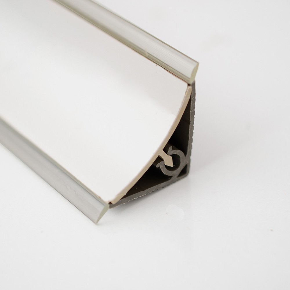 The PVC Baseboard Profile Inner Concave High Gloss White