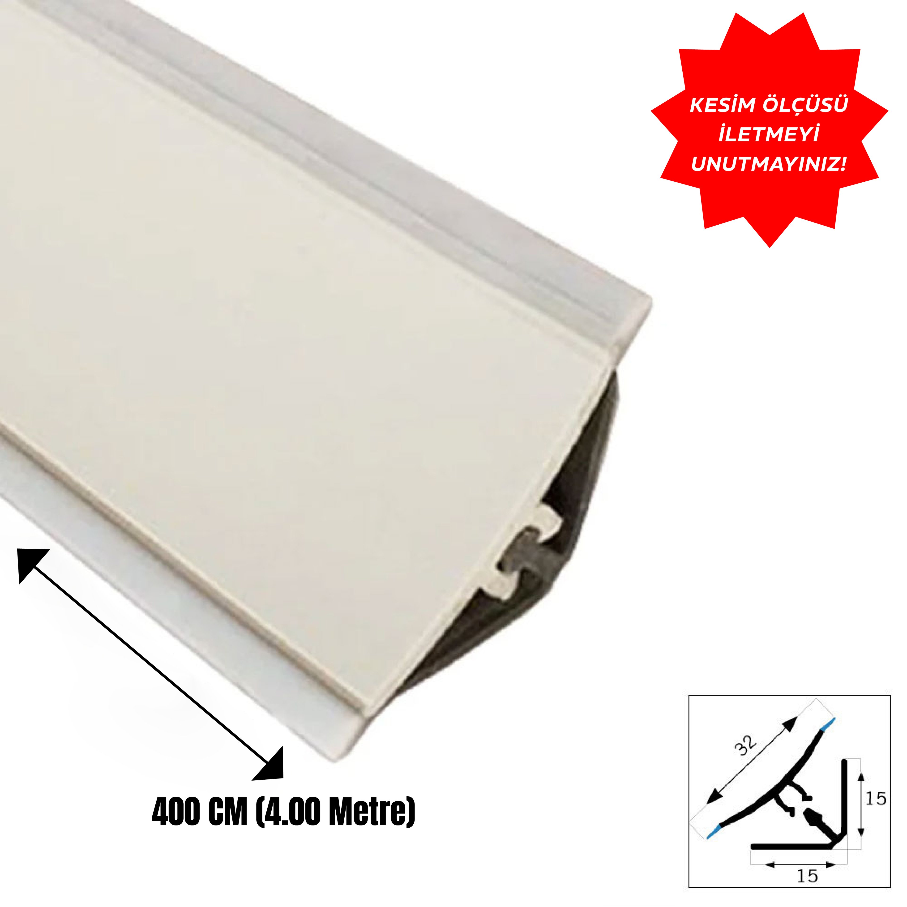 Süpürgelik Pvc Profil İç Bükey 15X15 Kaplamalı Hg Beyaz