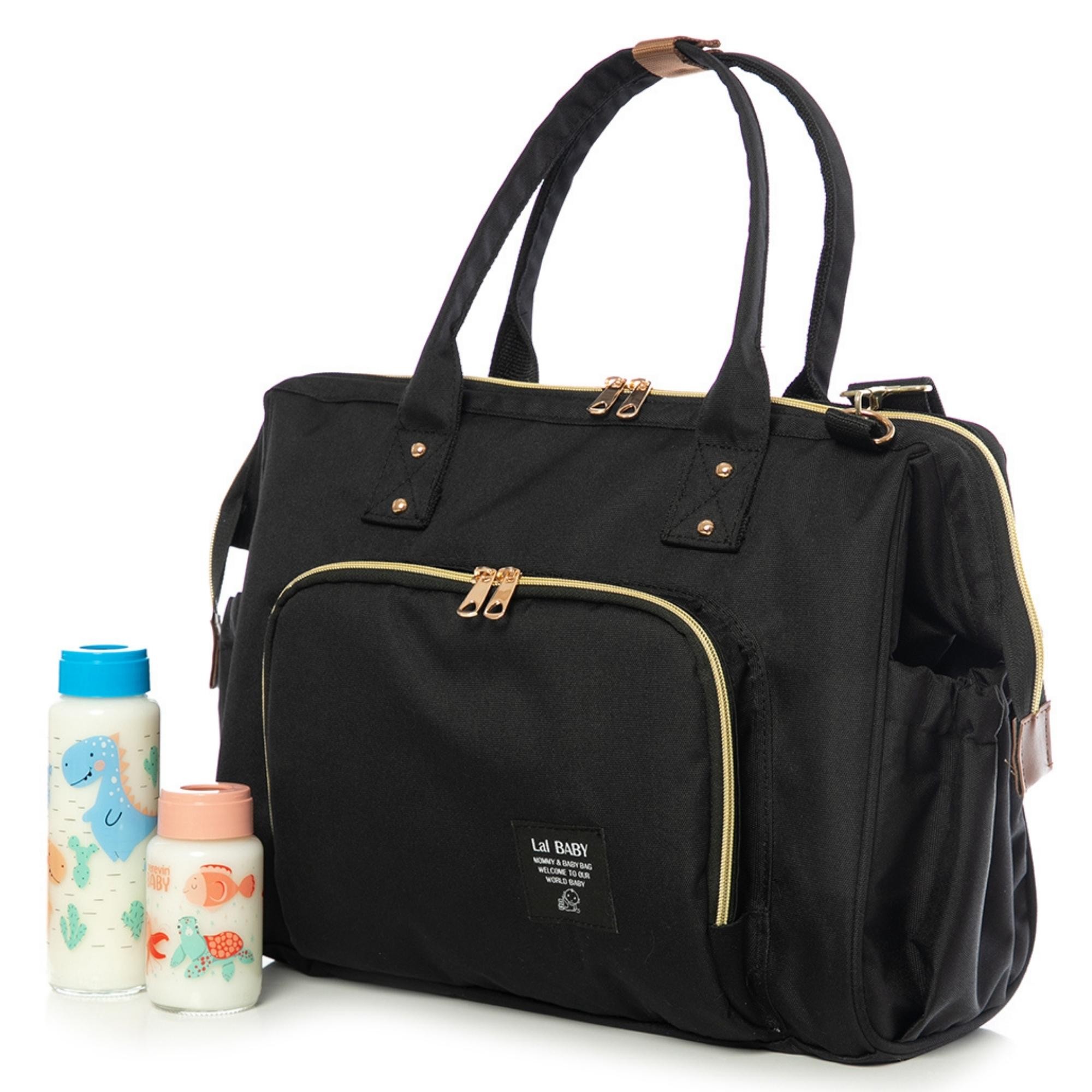Lal Baby Baggage Bag Siyah Omuz Askılı Anne Bebek Bakım Çantası