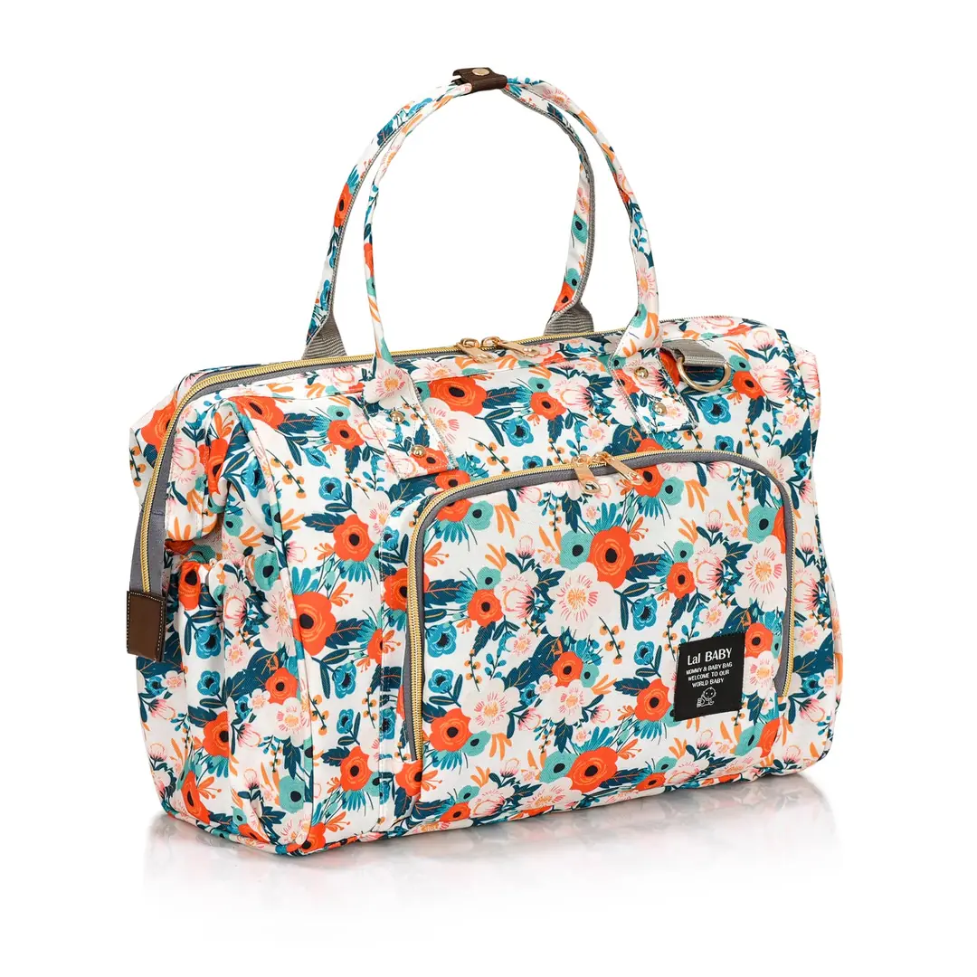 Lal Baby Baggage Bag Flowers Omuz Askılı Anne Bebek Bakım Çantası