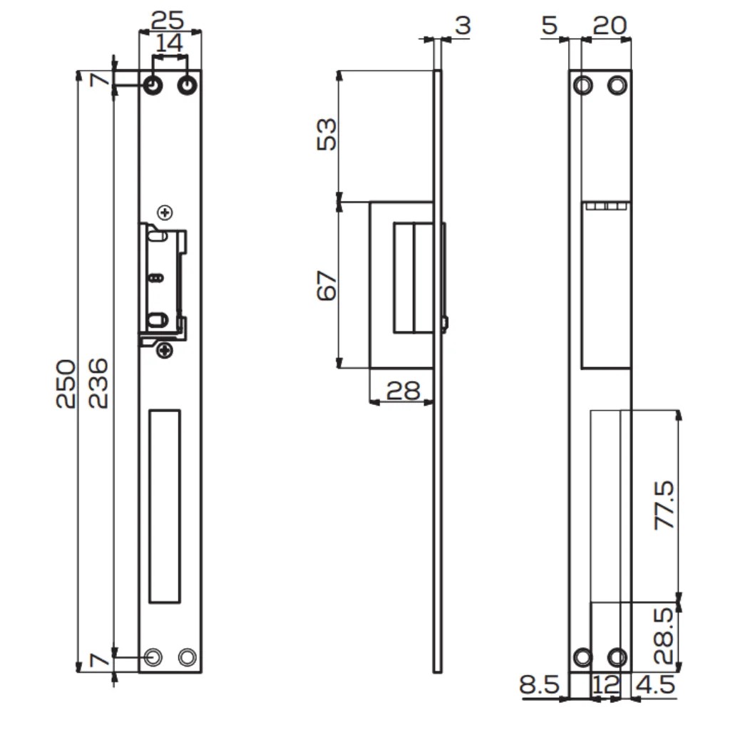 Kale Kilit 125 Monoblok Bas Aç Tip Elektrikli Kapı Karşılığı KD012/20-125