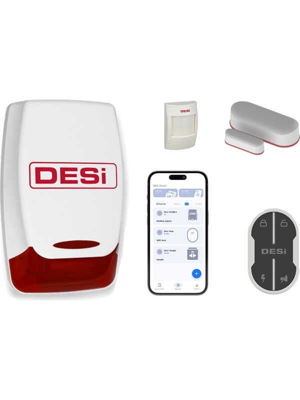 Desi Midline Smart Plus Akıllı Alarm Sistemi (Wifi-Ble-Uygulama ile Kullanım)