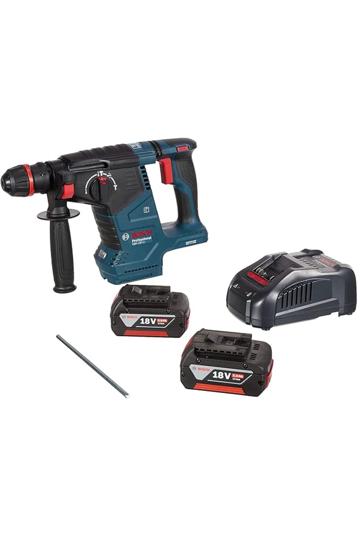 Bosch Professional GBH 187-LI Akülü Kırıcı Delici (18 Volt, 2 x 5,0 Ah Akü, Şarj Cihazı, 2,4 J, Bet