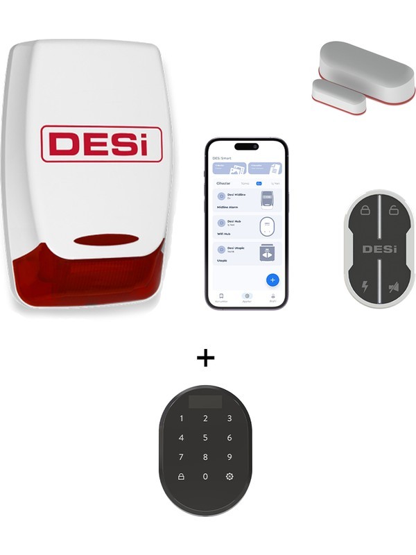 Desi Midline Smart Akıllı Alarm Sistemi + Keypad (Wifi-Ble-Uygulama ile Kullanım)