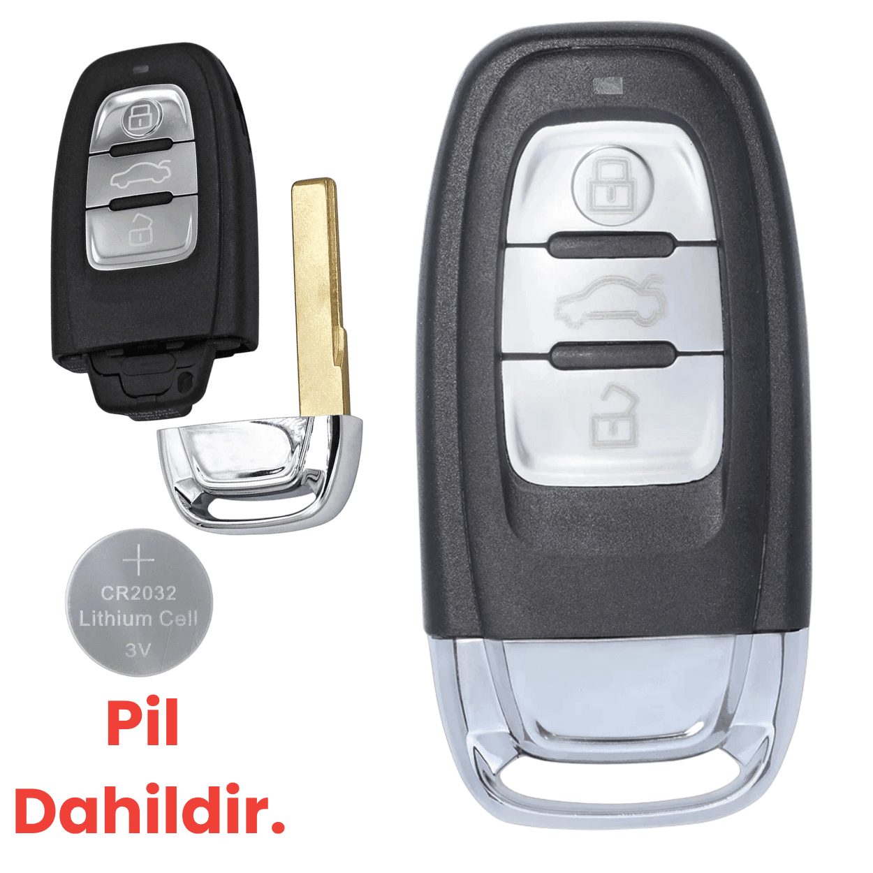 Audi A4 A5 A6L A5 A6L A7 A8 Q5 3 Buton Smart Uzaktan Kumanda Kabı Anahtar Kılıfı