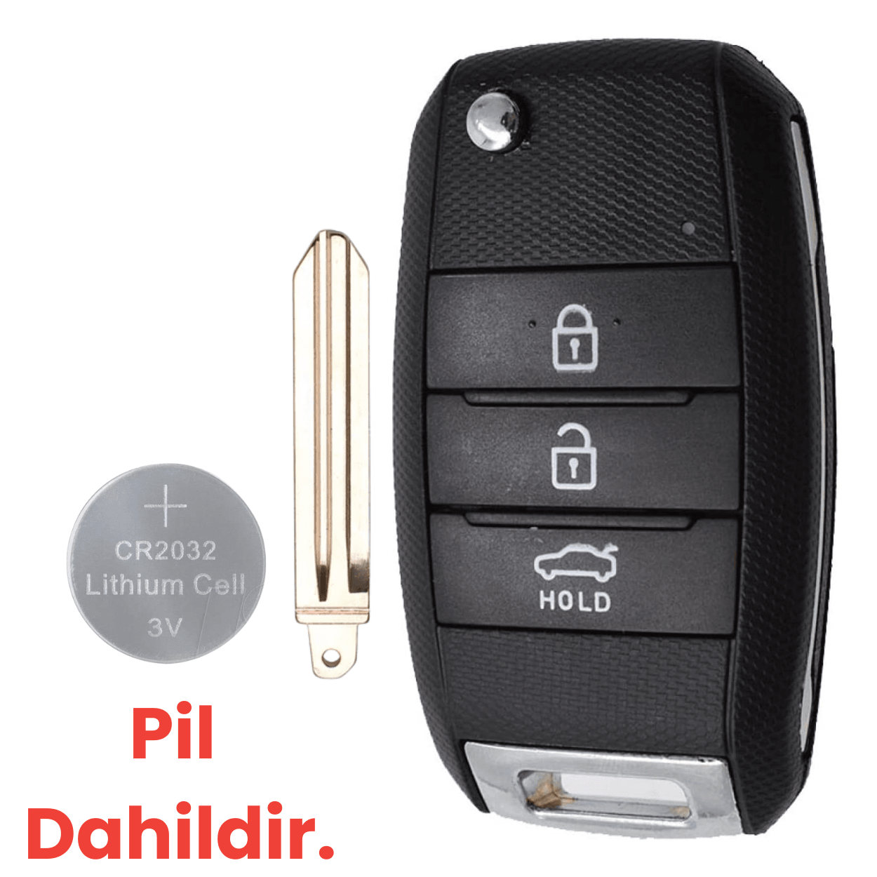 KIA Soul Rio Ceed Sorento Carens Flip Sustalı Katlanır Uzaktan Kumanda Kabı Anahtar Kılıfı