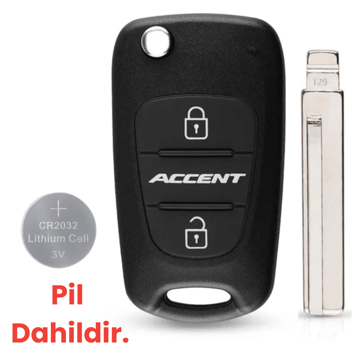 Hyundai Accent Sustalı Kumanda Kabı 3 Buton 3 Buton Uzaktan Kumanda Kabı Anahtar Kılıfı