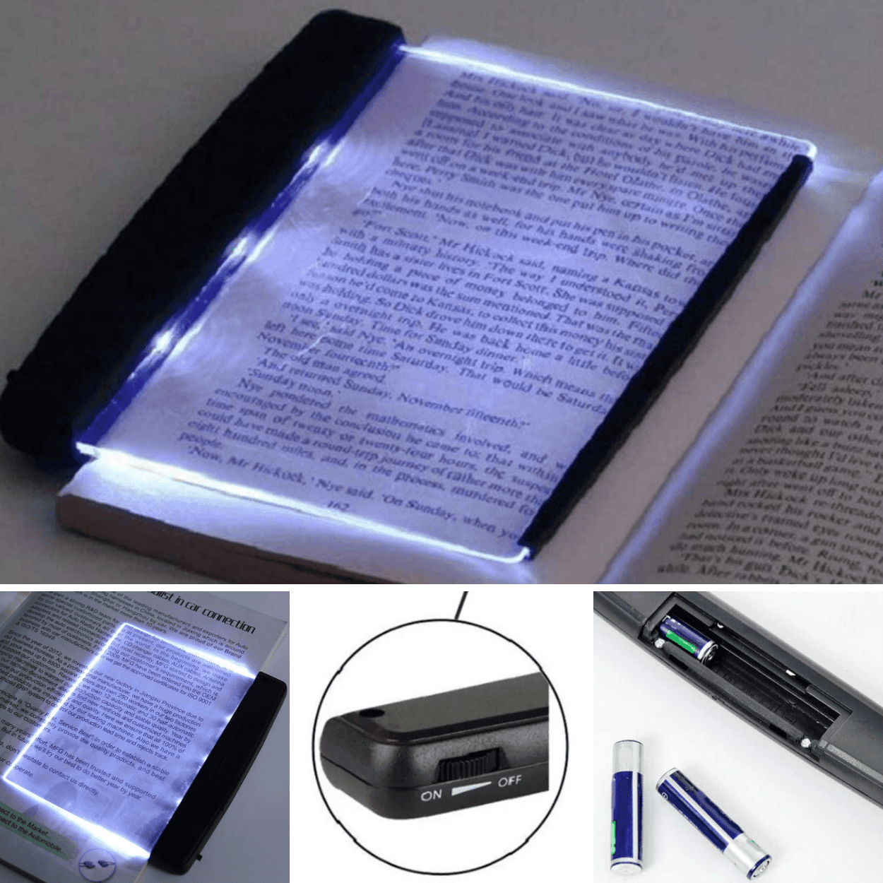 Gece Karanlıkta Kampta Kitap Okuma Lambası Işık Kitap Okuma Işığı Pilli Led Panel