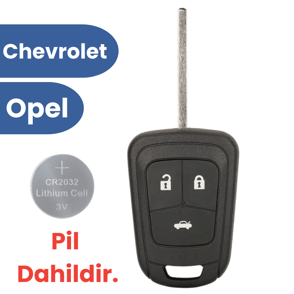 Opel Astra J Insignia Chevrolet Cruze Anahtar Kumanda Kabı 3 Buton Anahtar Kumanda Kılıfı